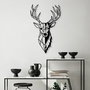 Wallity Red Deer 2 Escultura de pared de metal negra